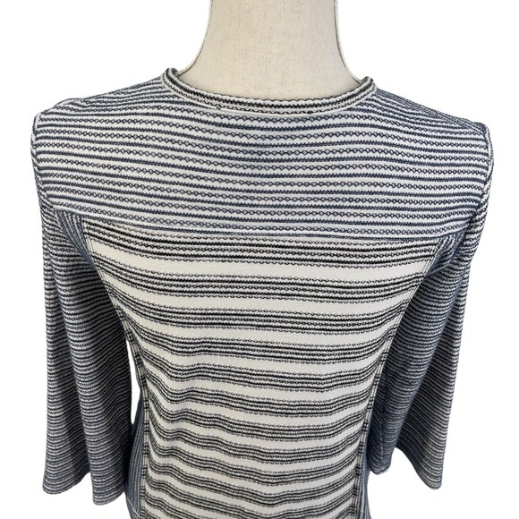BCBGMaxAzria Lani Lace Up Front Embroidered Striped Knit Tunic Dress Womens S - Picture 8 of 14